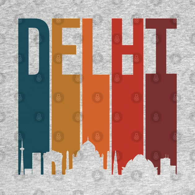 Delhi skyline Indian city Hindi Desi Design by alltheprints